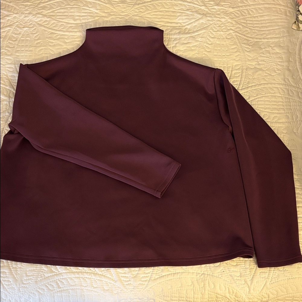 ADAY Like a Boss Deep Purple Mock Neck Top